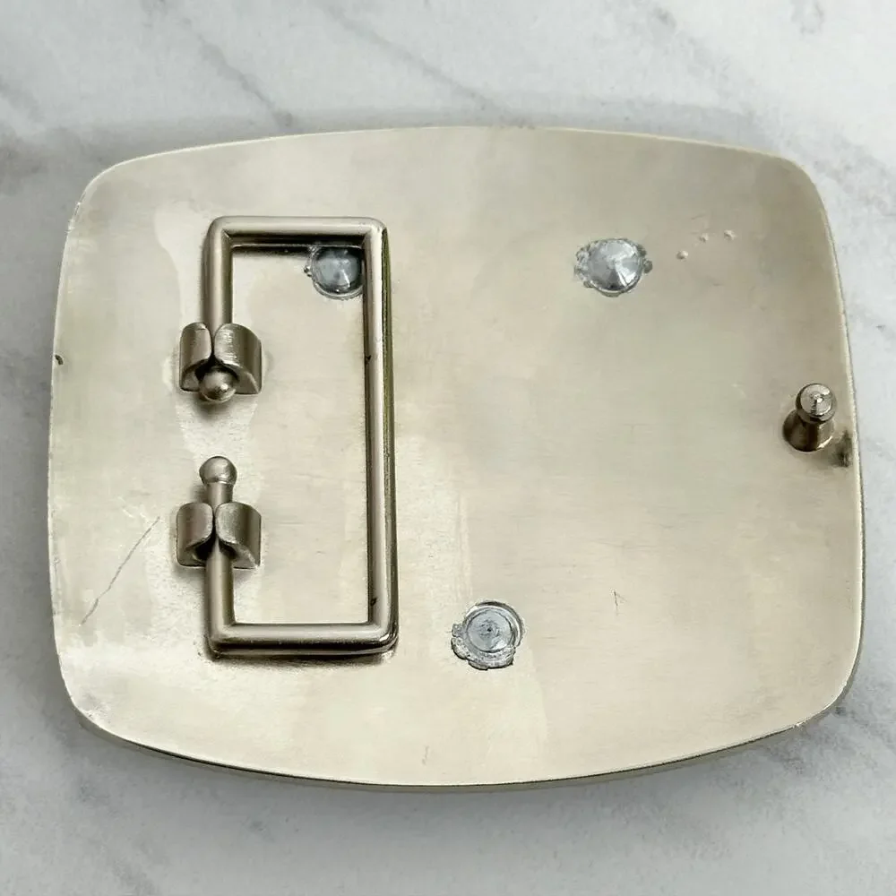 F Letter Initial Monogram Silver Tone Belt Buckle